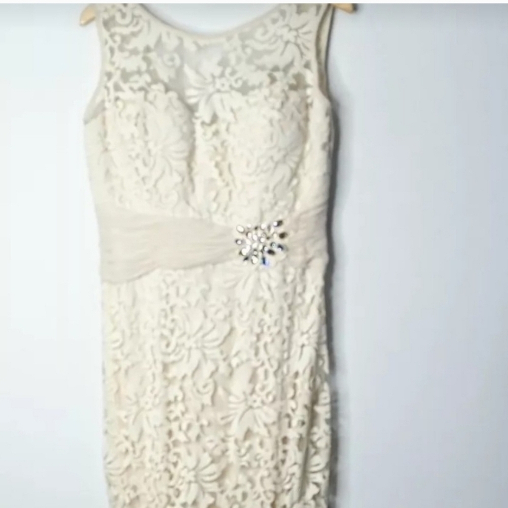 Elegant Cream Lace Dress - Picture 10 of 13